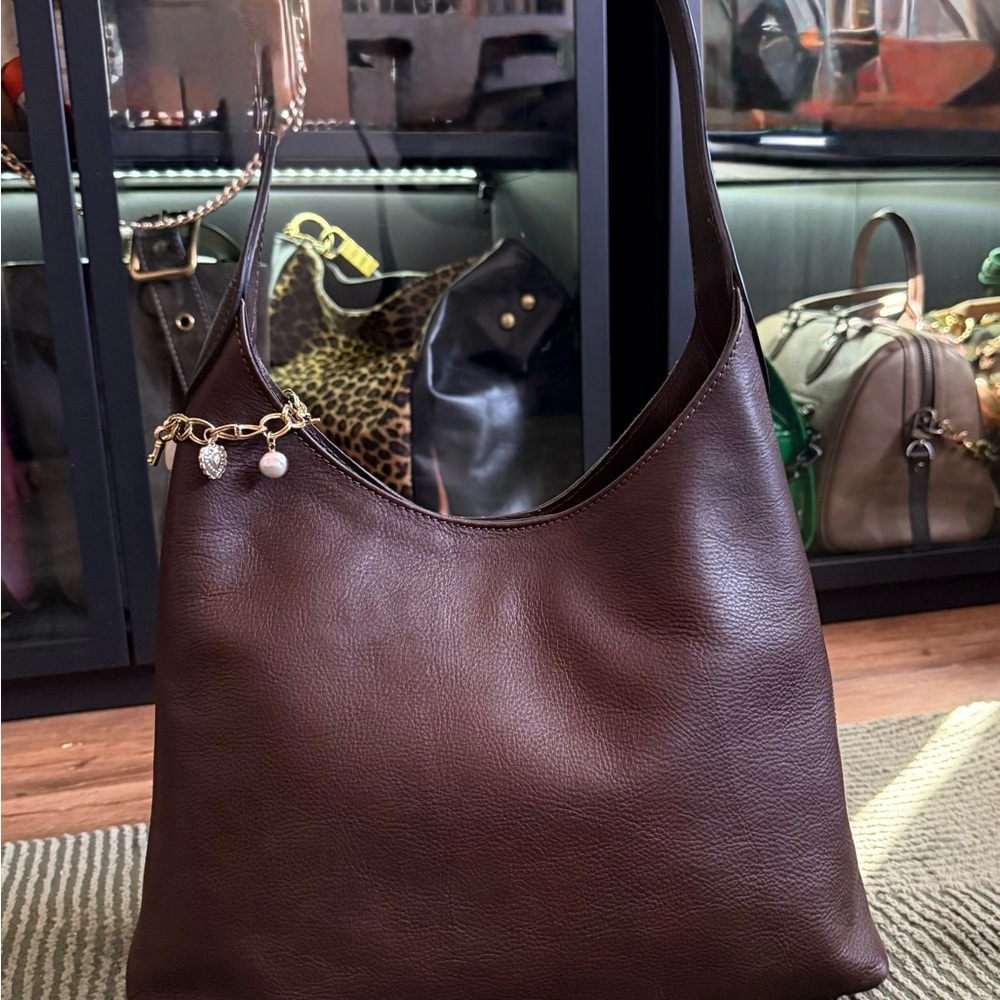 SOLD Chocolate Brown Leather Shoulder Bag